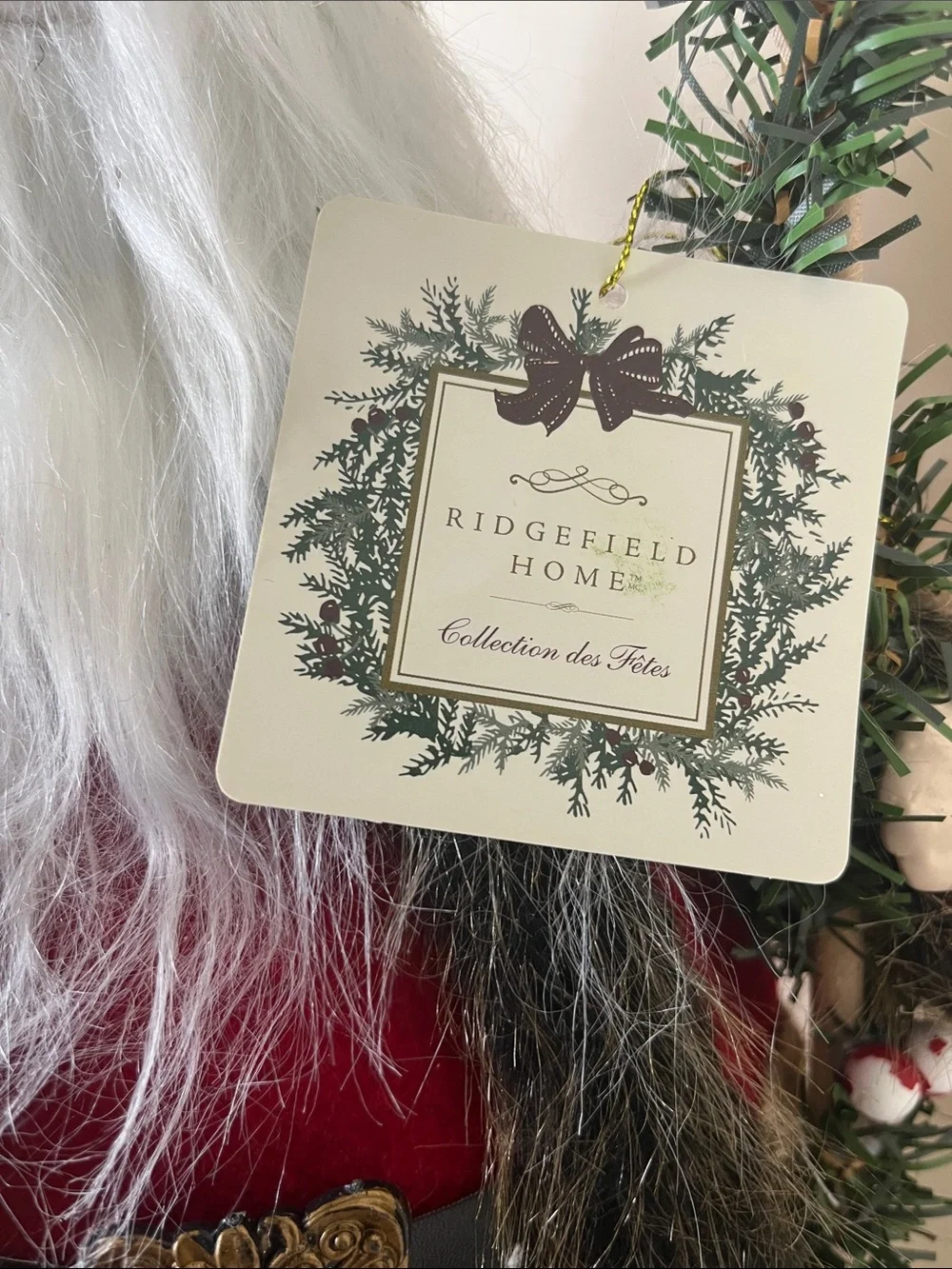Ridgefield Home Holiday Santa Figurine - Red Coat with White Beard